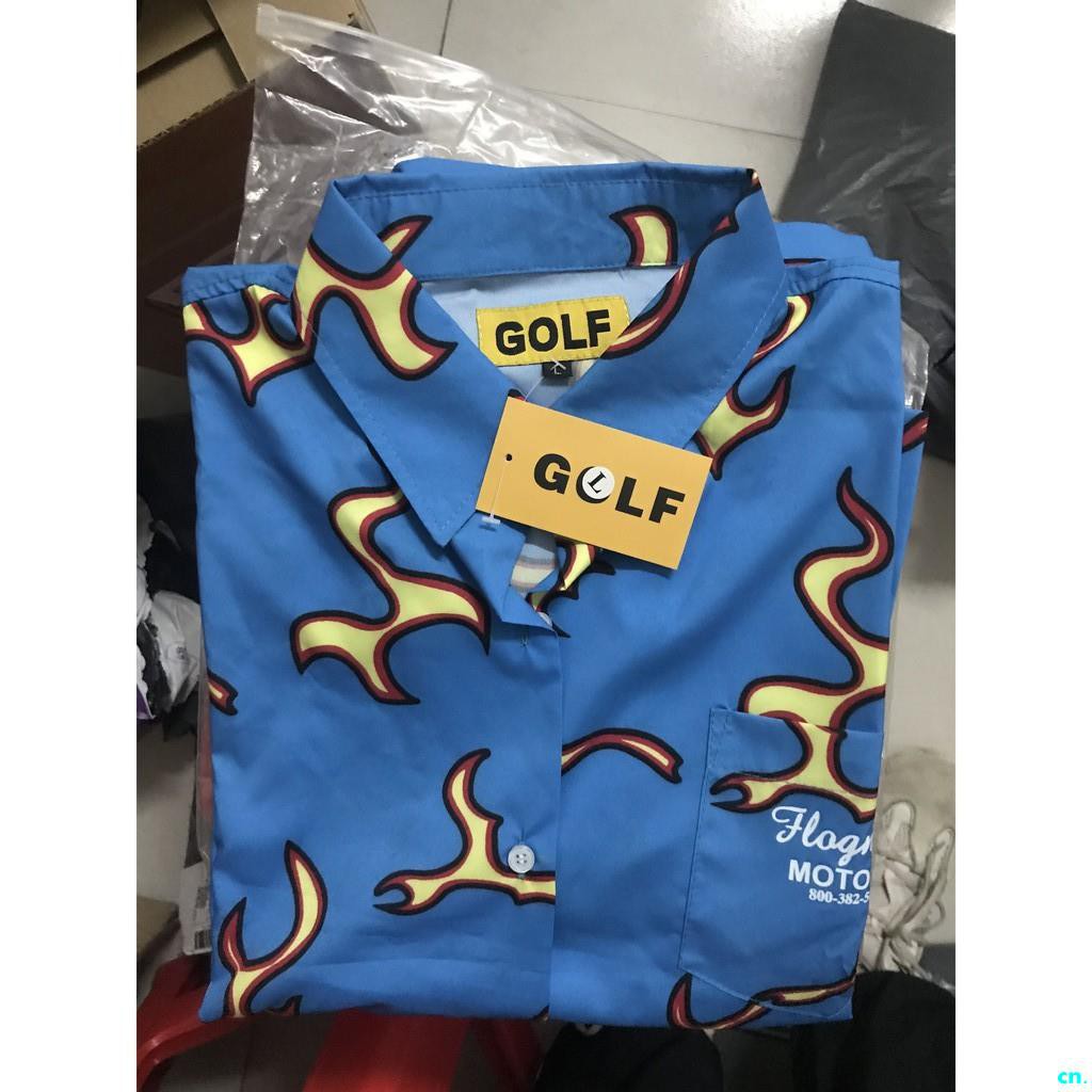 ready stock] GOLF WANG Blue Flame Shirt Short Sleeve T-Shirt Tyler