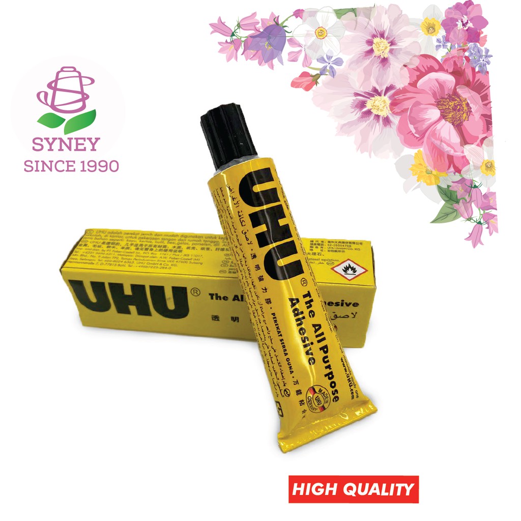 UHU 10 Tubes x 7ml ALL purpose Repair Adhesive Liquid Strong Glue Yellow  Tube