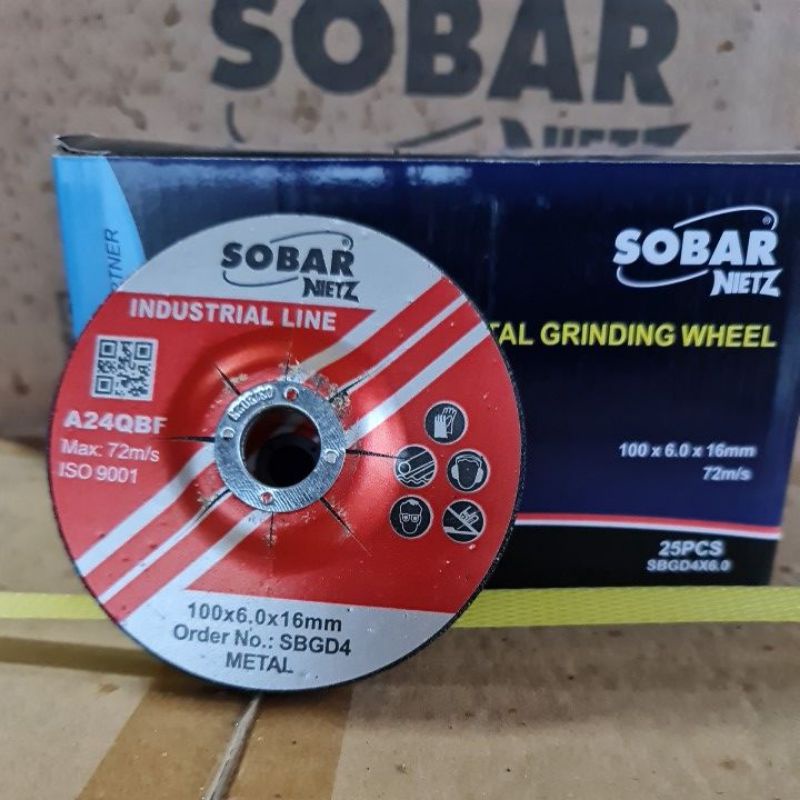 25pcs 4" 6mmx16mm Sobar Angle Grinding Disc Grinding Wheel Grinding