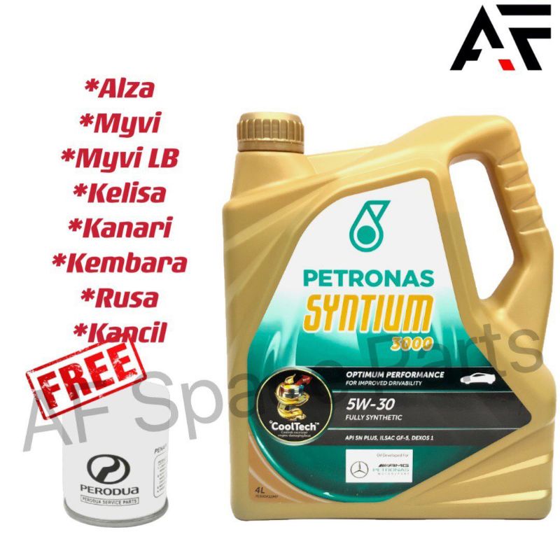 Petronas Syntium 3000 Engine Oil 5w30 5w-30 Fully Synthetic Free Oil ...