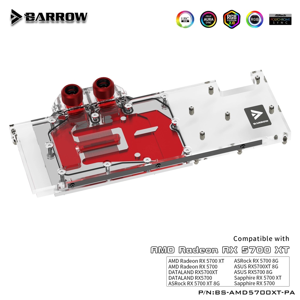 Barrow BS-AMD5700XT-PA, Full Cover Graphics Card Water Cooling Blocks ...