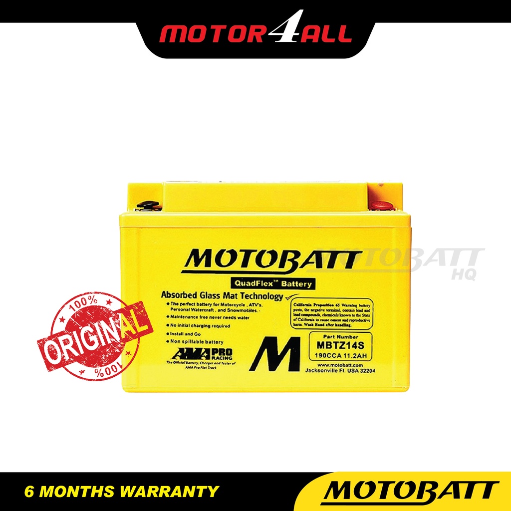 Motobatt Quadflex Mbtz14s Motorcycle Battery Shopee Malaysia 8115