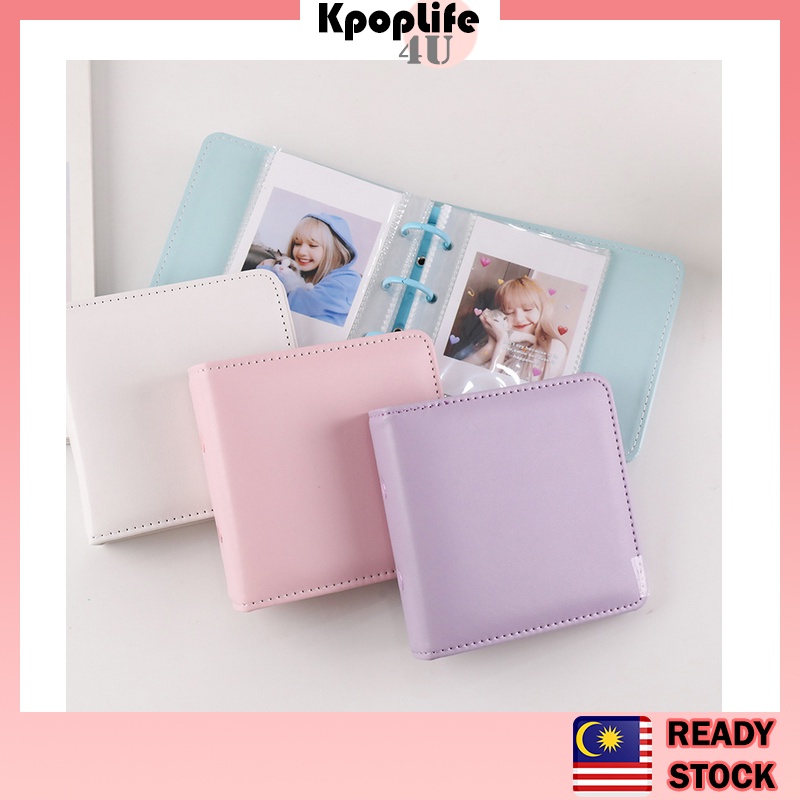 Korea Mini PU Photocard Binder 2R 3 Ring Photo Album PU Case Binder ...