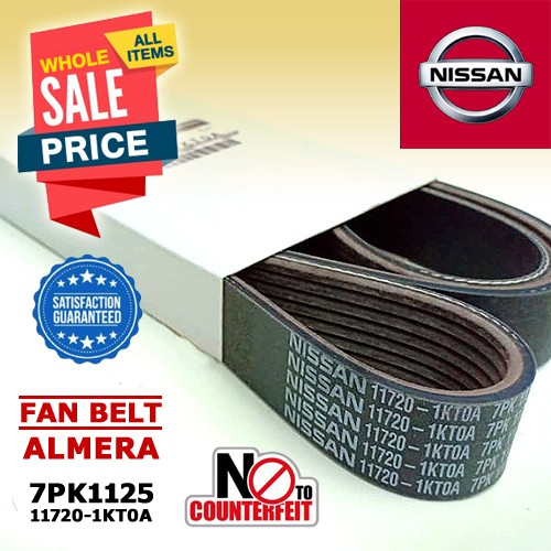 Almera 1.5 (12) N17L Alternator, Fan Belt (Original) 7PK1125 11720