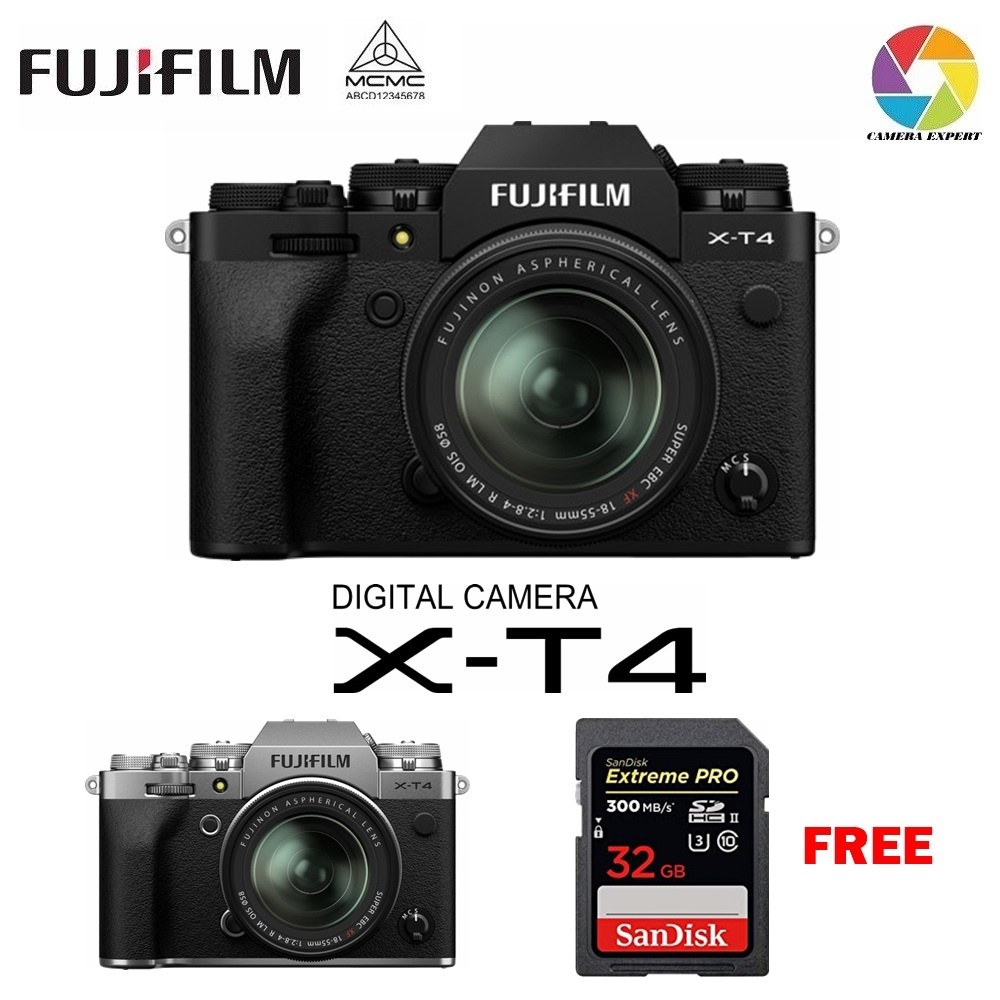 FUJIFILM X-T4 / XT4 Mirrorless Digital Camera Body Only & Kit 18-55MM ...