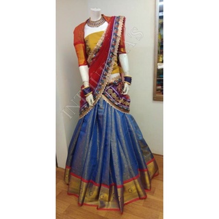 NEW KAANCHIPURAM PATTU PAWADAI EMBROIDERY NET THAVANI SET INTHUJHAAS Shopee Malaysia