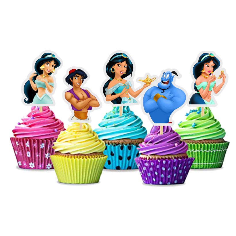 25pcs aladdin jasmine cupcake topper Shopee Malaysia