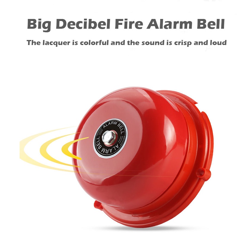 【PH Local】4 inch Fire Alarm Bell 95dB Red Industrial Building Elevator ...