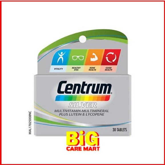 Centrum SILVER Multivitamins & Minerals + Lutein & Lycopene 30tablets