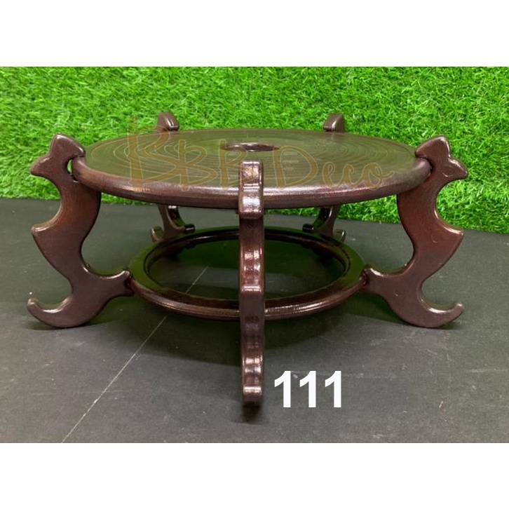 Kaki Pasu Fiber Bulat 111 Warna Coklat Gelap Besar / Round Shape Wooden