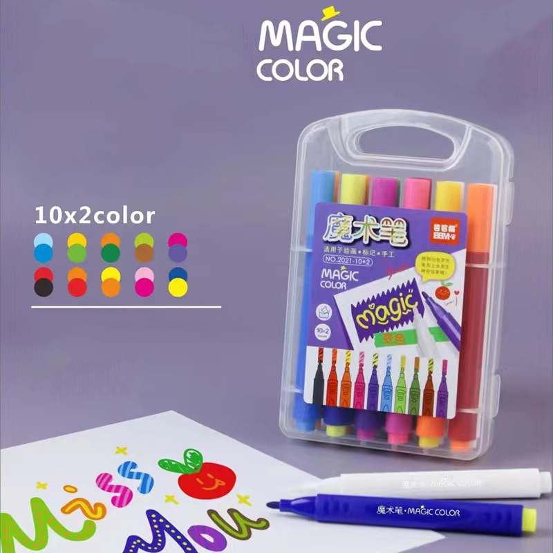 12Pcs/Box Fun Magic Color Change 10 Plus 2 White Magic Pen Invisible ...
