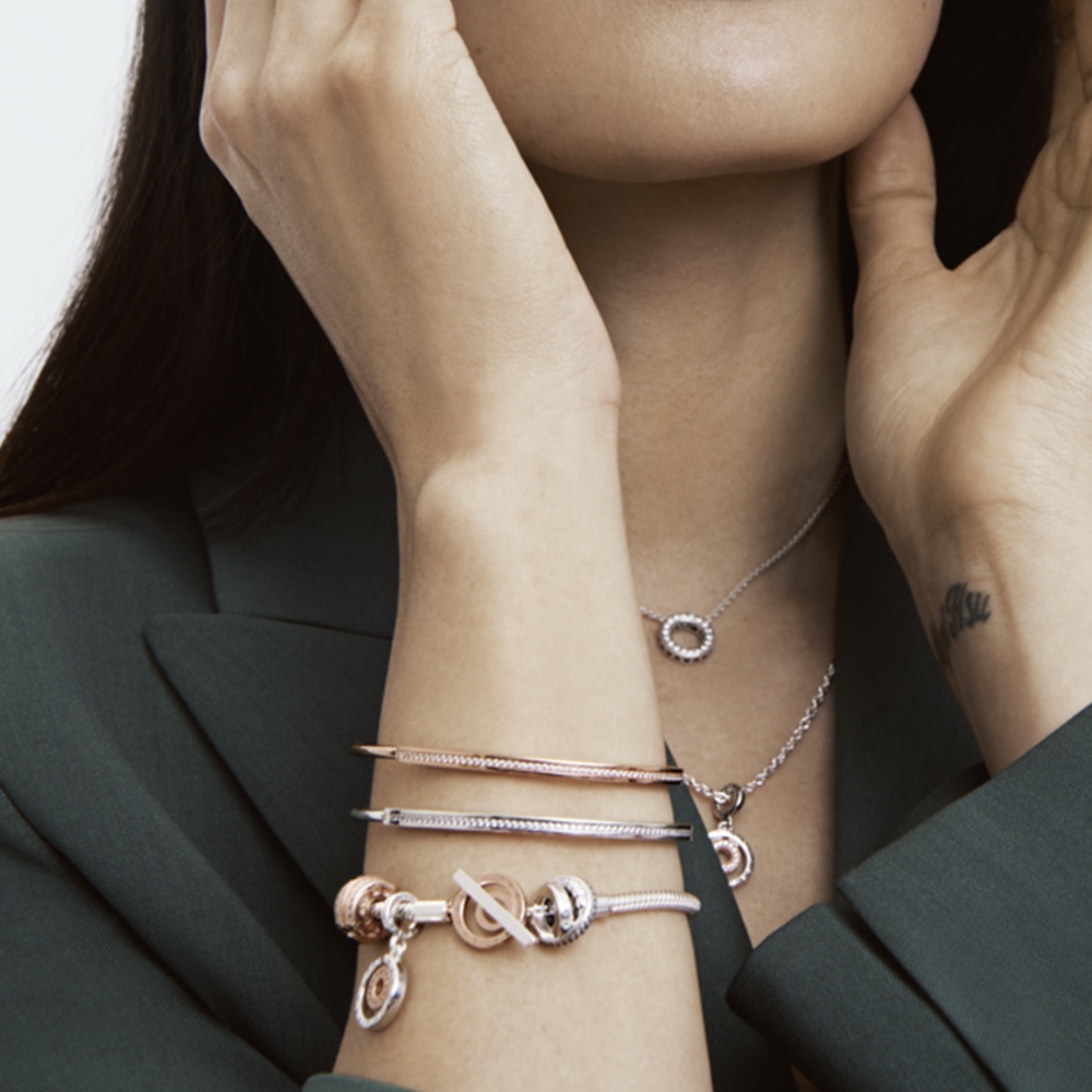 Pandora two tone signature bracelet shop
