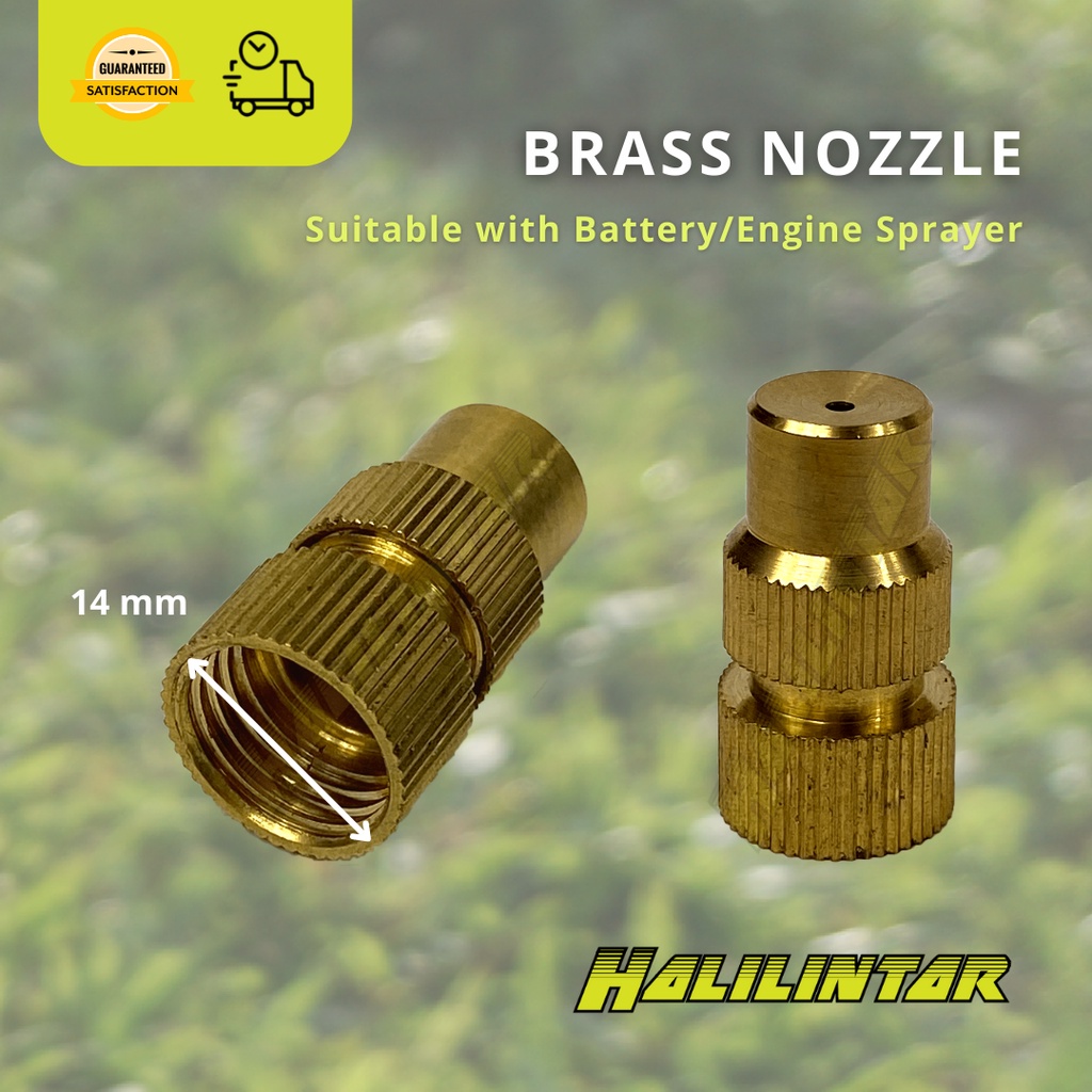 Brass Nozzle Battery Engine Knapsack Sprayer Flat 14mm Kepala Pam