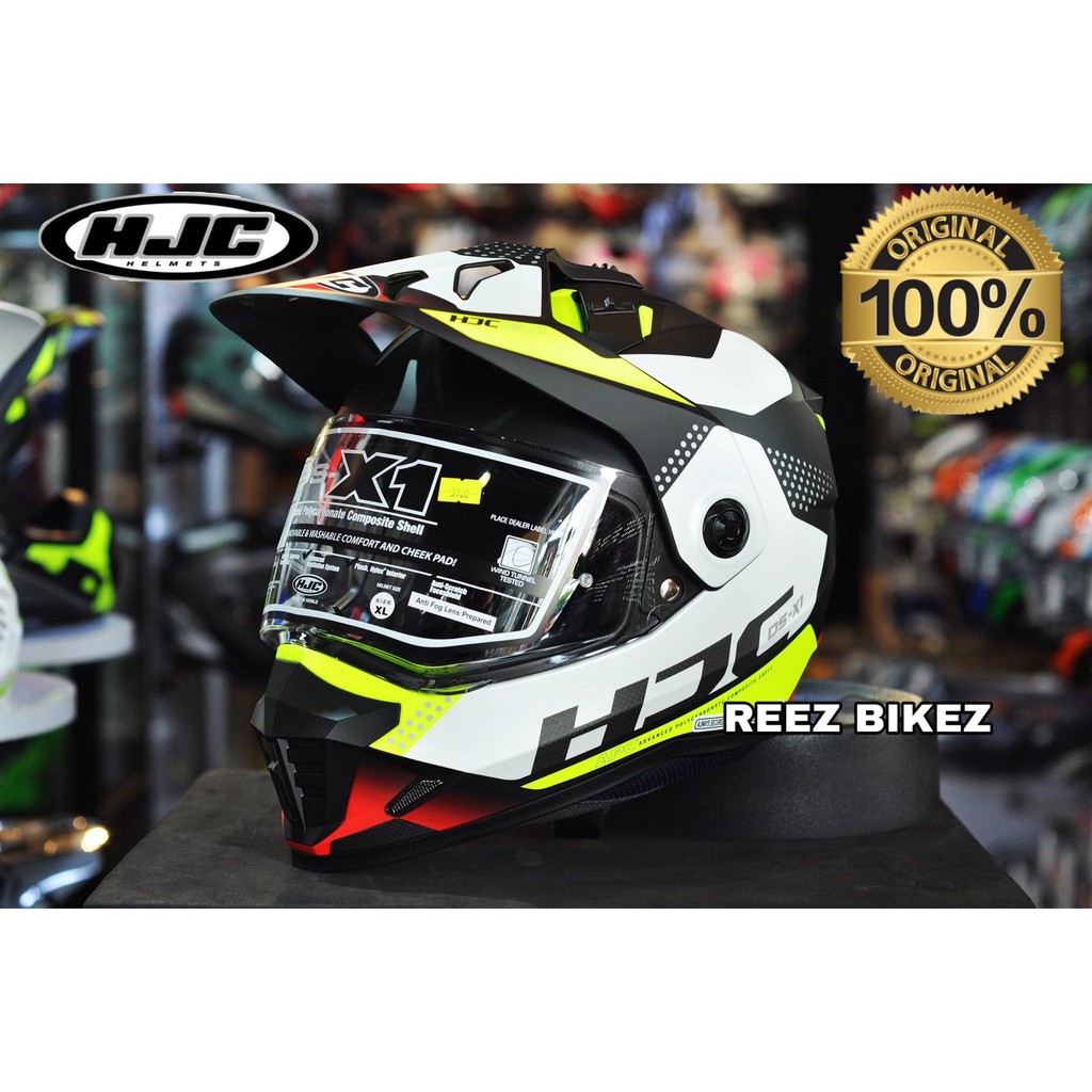 hjc ds x1 tactic helmet DS-X1 Solid thanks to advanced CAD technology HJC DS-X1 Tactic MC3SHF Dualsport
