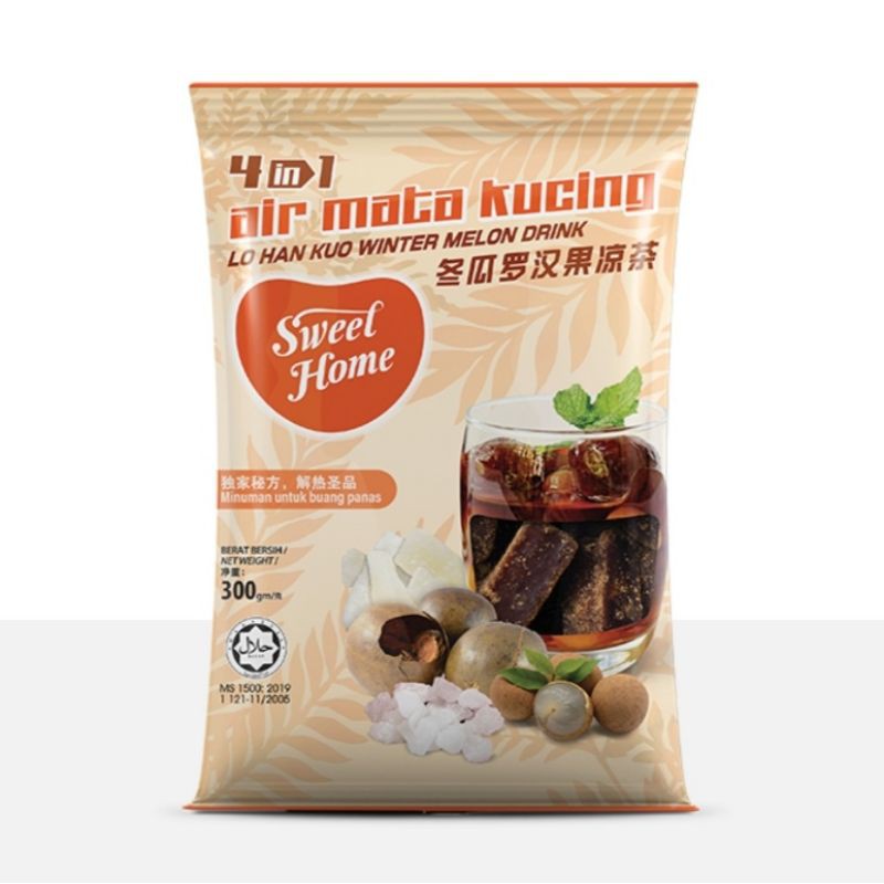 4-in-1 Longan Drink 冬瓜罗汉果凉茶 (Sweet Home Brand) 300g (Air Mata Kucing ...