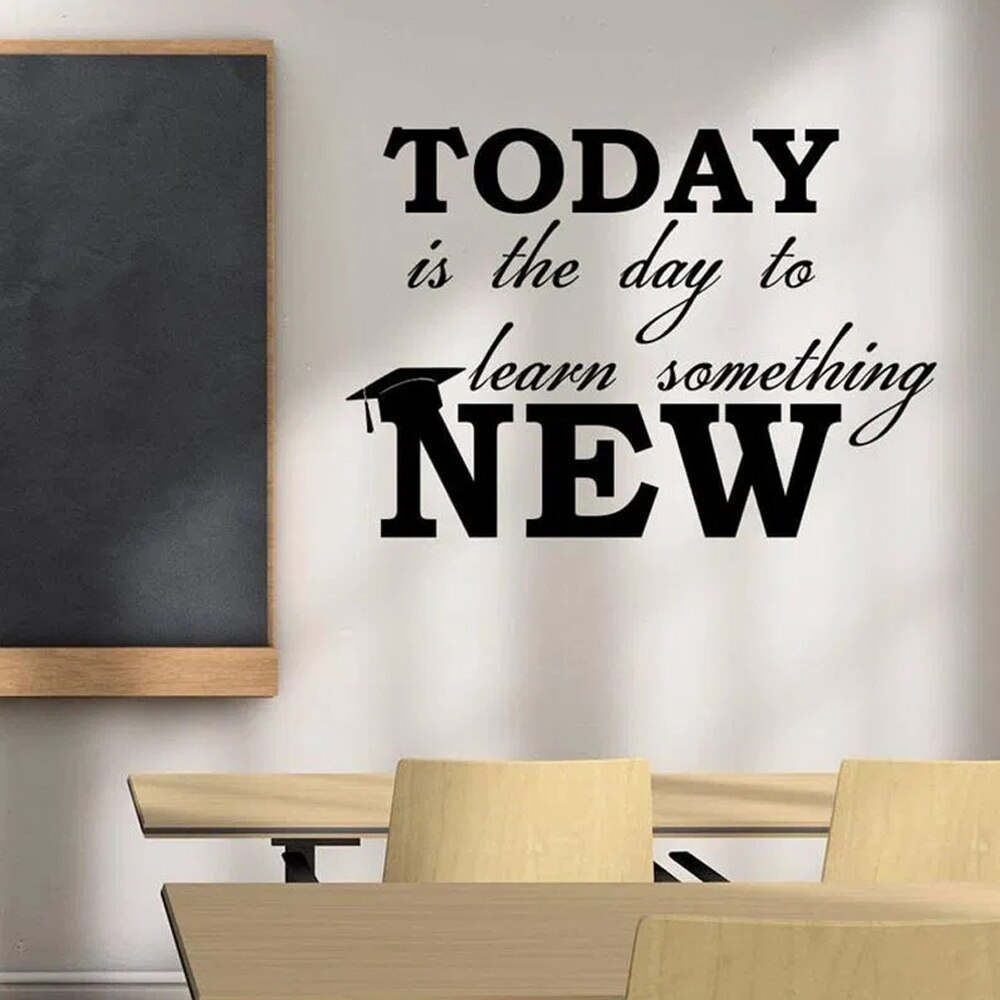 Education Wall Decal Motivational Quote Today Learn Something New ...