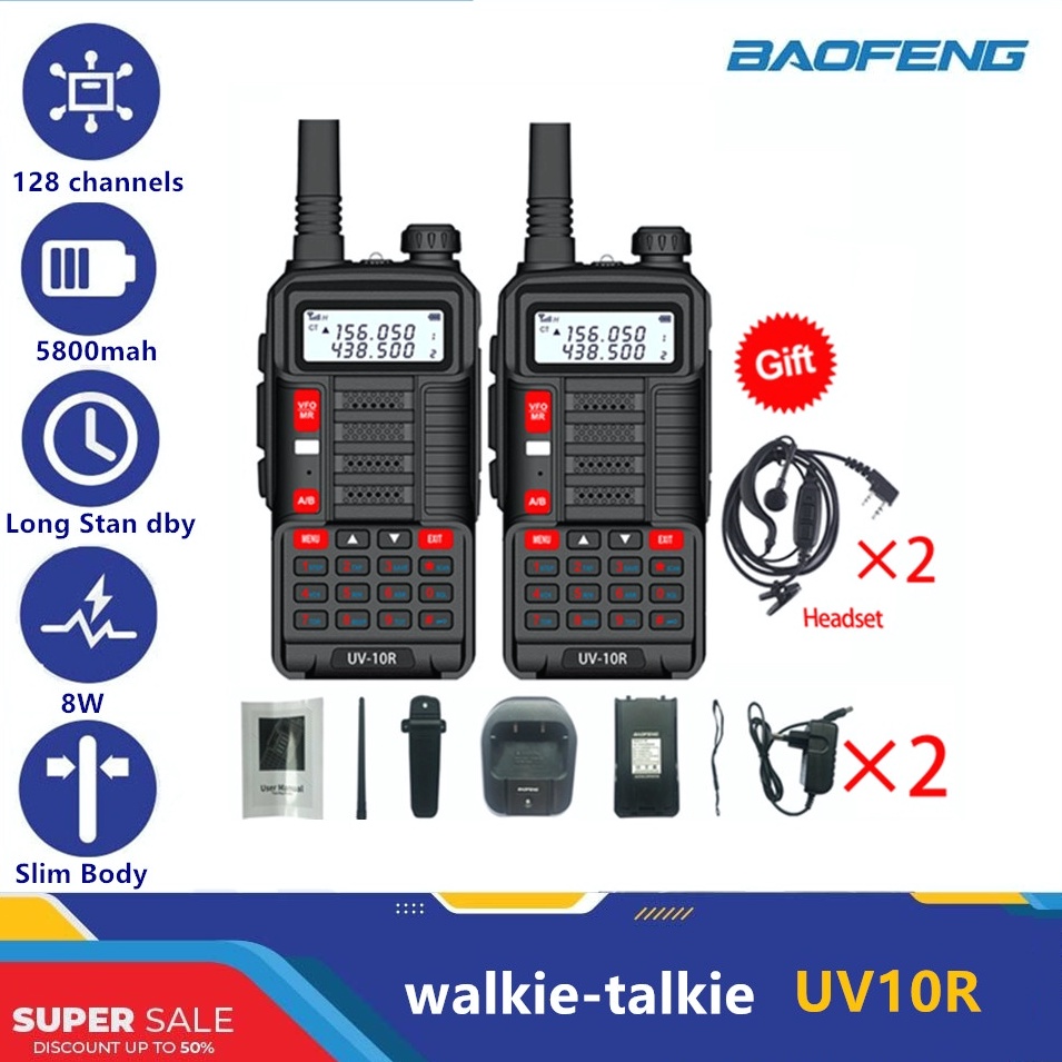 Baofeng UV-10R walkie-talkie 50km Bofeng antenna walkie-talkie | Shopee ...