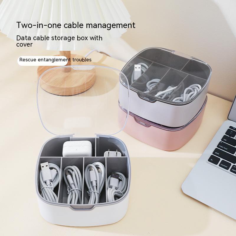 Dust-proof belt cover data cable box hub storage box desktop data cable ...
