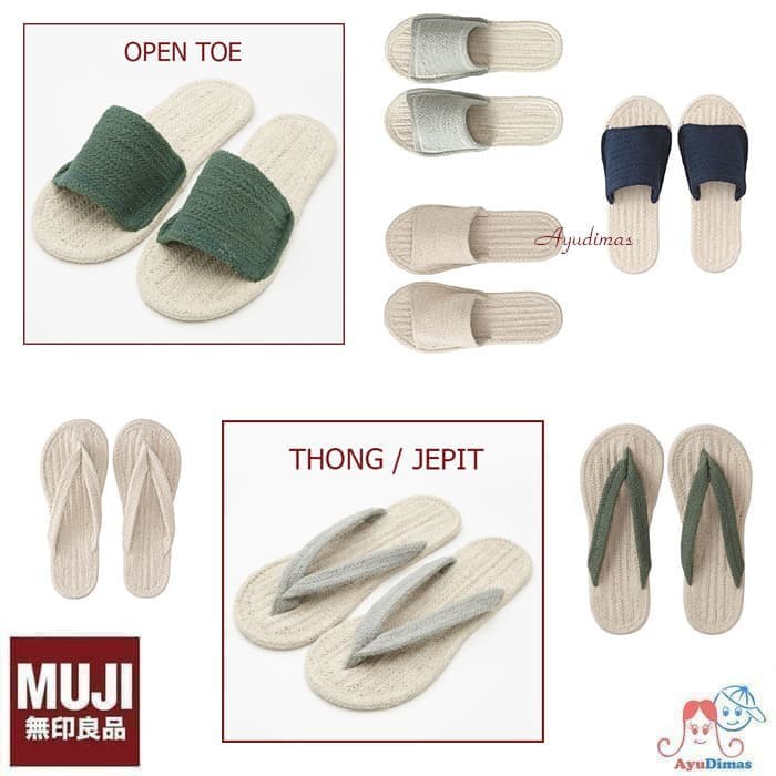 Muji COTTON Room Sandals Sandals Flip Flops Shopee Malaysia