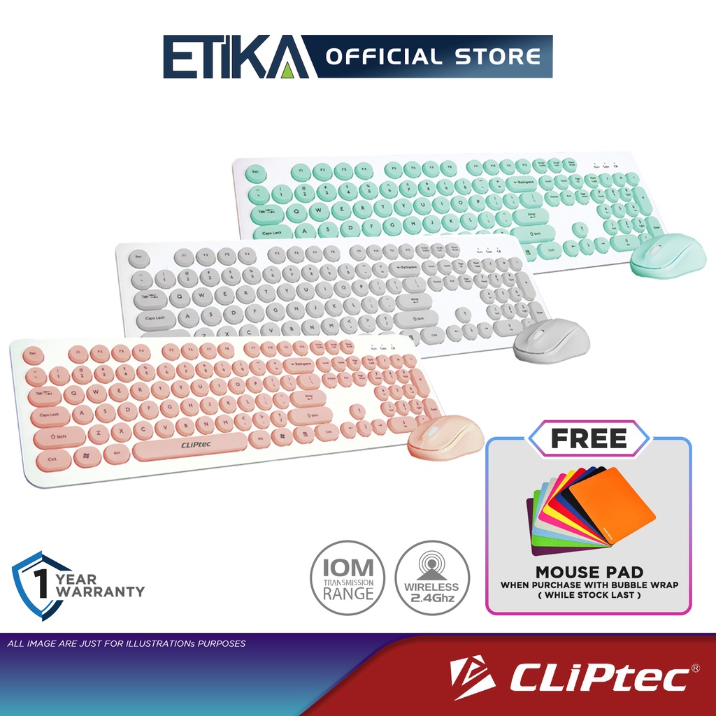 CLiPtec Young Air RZK340 | Wireless Colorful Round Shape Keycap ...