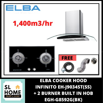 COMBO} Elba Cooker Hood INFINITO EH-J9034ST(SS) + 2 Burners Built