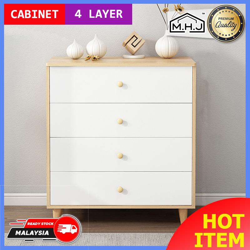 MHJ (L255S) 4 Layer Multifunctional Sideboard Cabinet Storage Modern ...