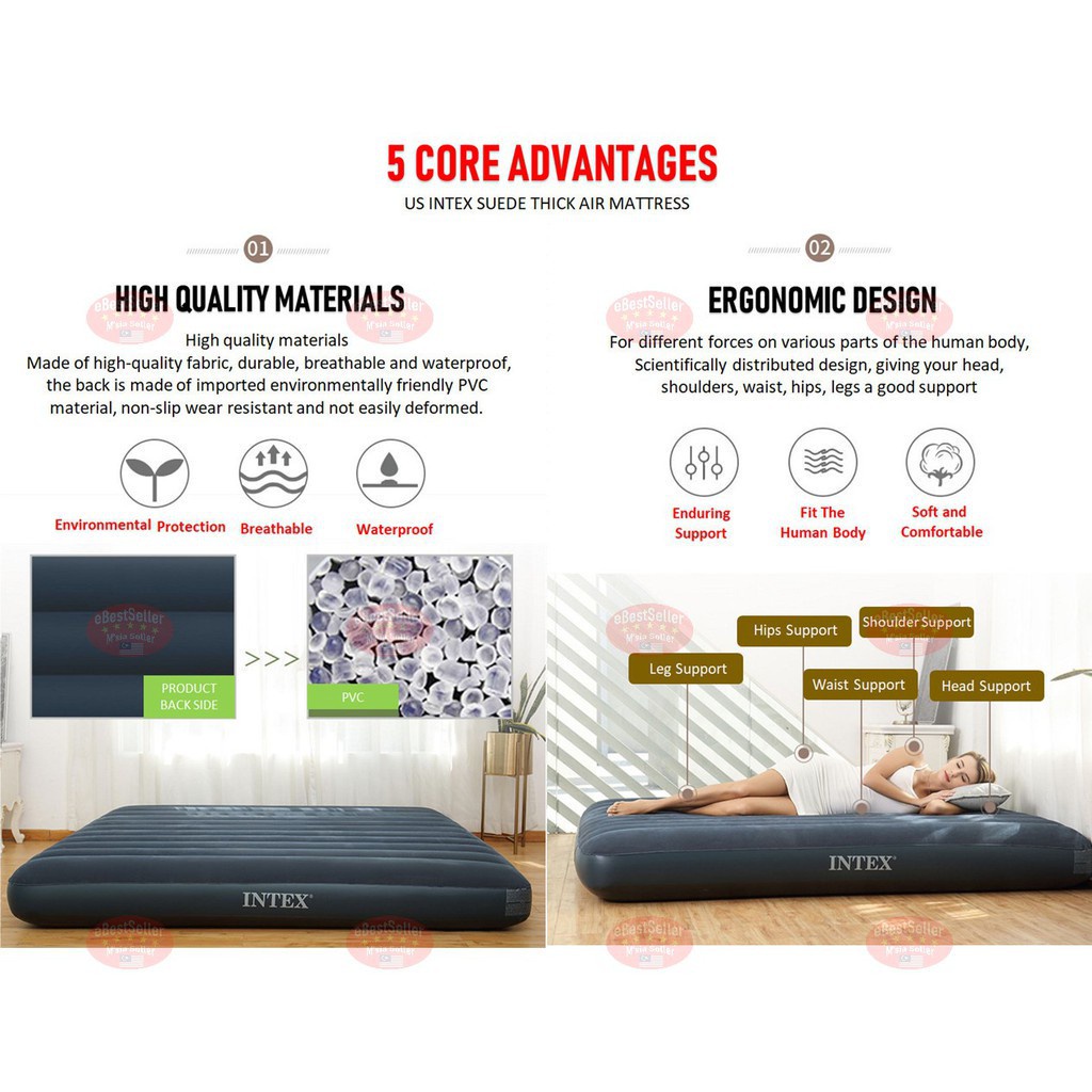 (76x191x25cm) INTEX 64731 0.76M or 64756 DURA-BEAM Fiber-Tech Flocked ...