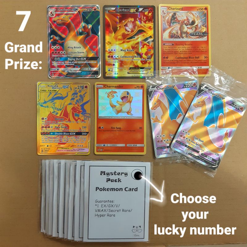 Pokemon Card TCG : Charizard Mystery Pack 10cards in 1 pack 100% ...