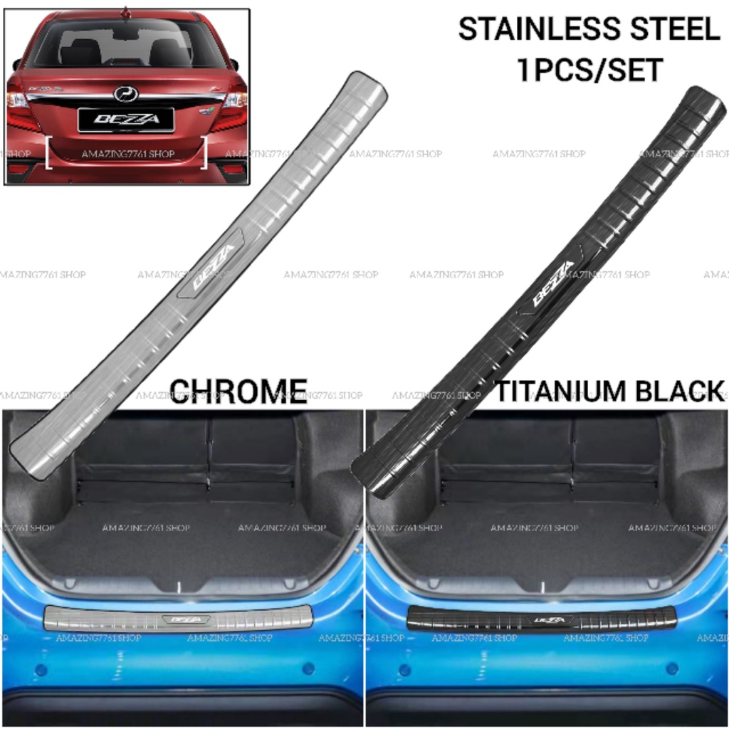 AMAZING PERODUA BEZZA 2019-2024 STAINLESS STEEL CAR REAR BUMPER SILL ...