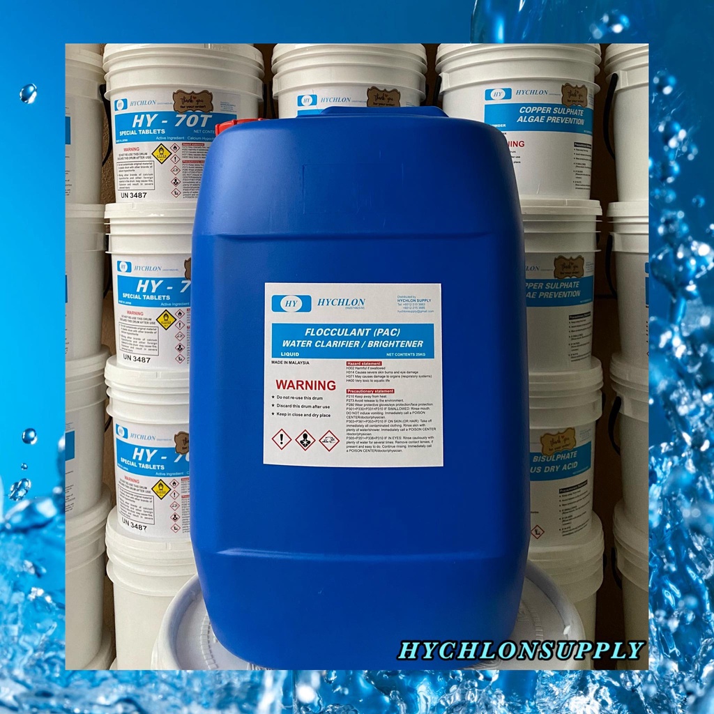 FLOCCULANT (PAC) Water Clarifier / Brightener (Flocculant Liquid) 25KG ...