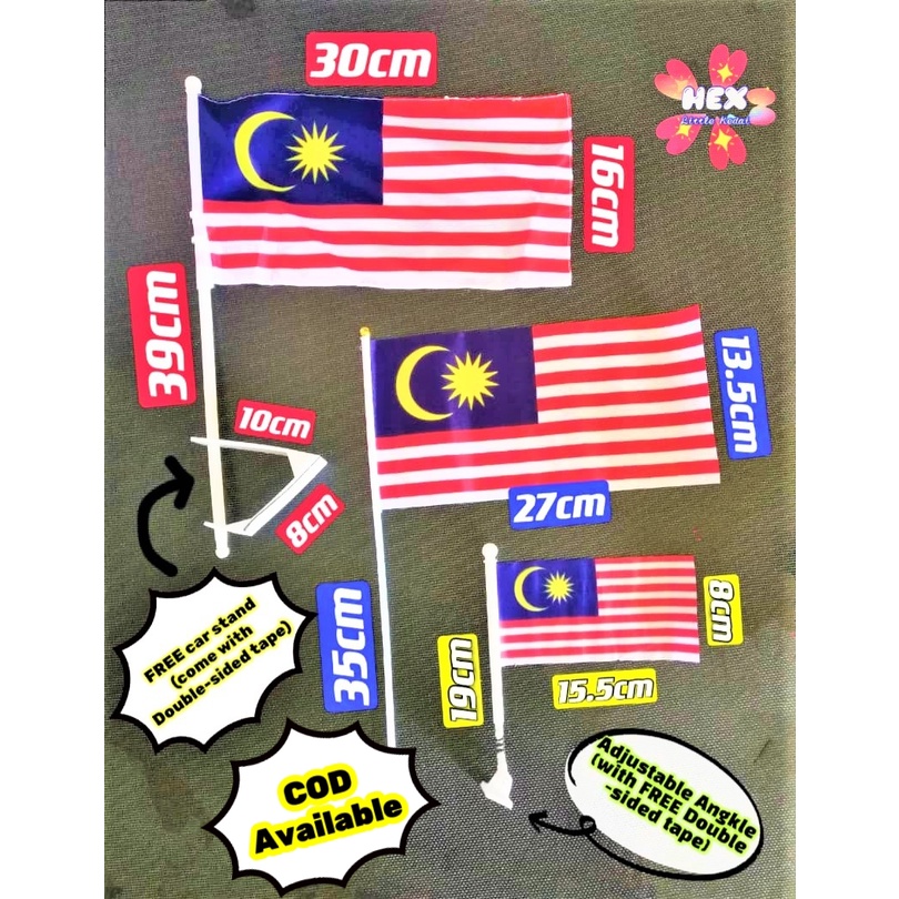 (Local Ready Stock) Bendera Malaysia Flag Jalur Gemilang Polyester Car ...