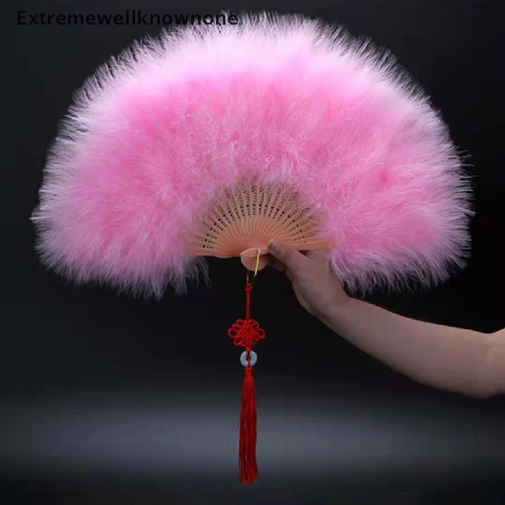 ENMY Feather Folding Fan Japanese Sweet Fairy Girl Gothic Court Dance ...