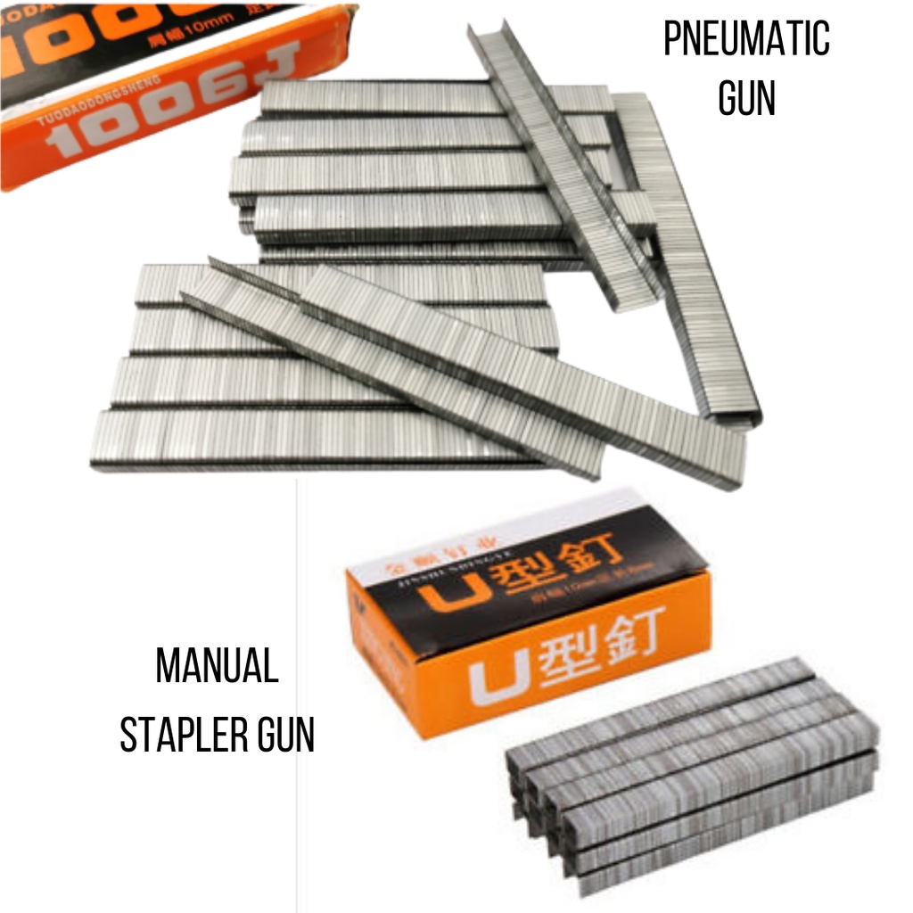 Staple Nail Stapler Tacker Nailer Gun Refill Paku Tembak Angin 1006J ...