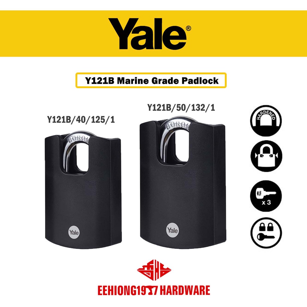 YALE Y121B/40/125/1 Y121B/50/132/1 Classic Series Brass Shrouded ...