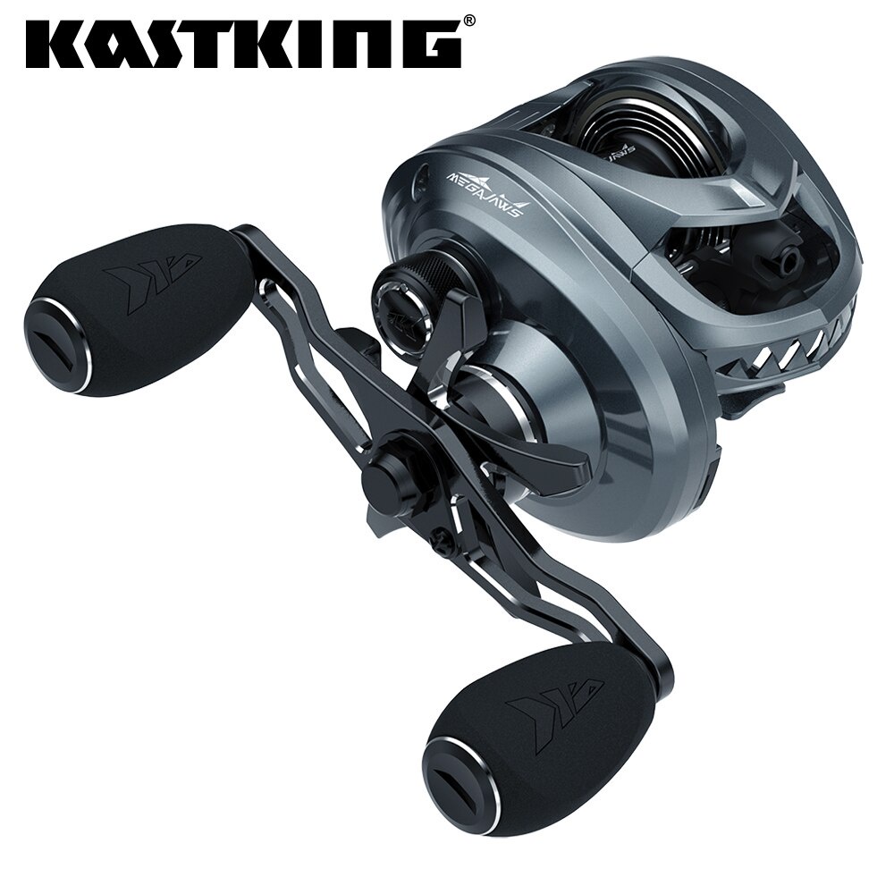 KastKing 2023 MegaJaws Long Cast Baitcasting Fishing Reel 8KG Drag 12 BBS  177g Weigh With New AutoMag Dual Brake System Fishing Coil