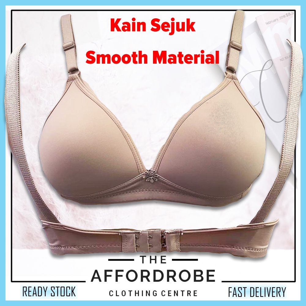 34B-44B Cup B Bra Full Cup Smooth Cloth Non-Wired Thin Padding/Baju ...