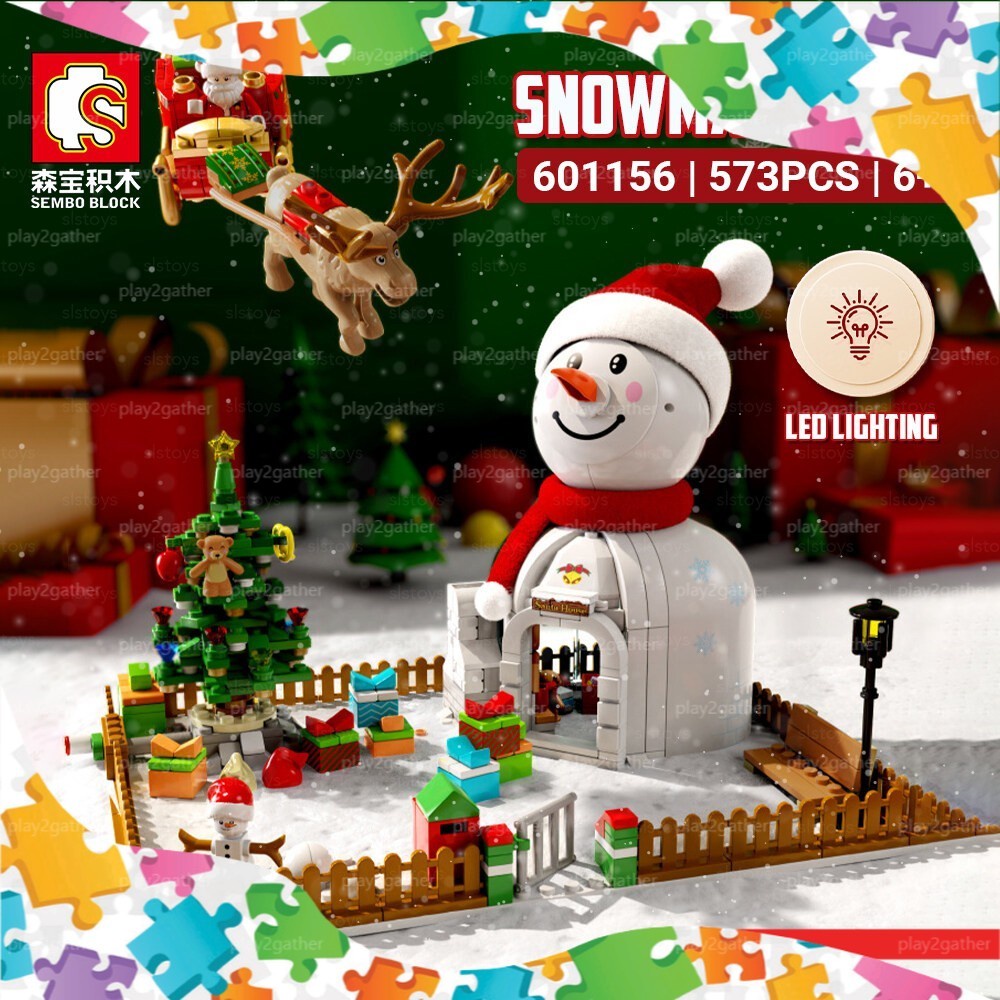 Sembo Block Christmas Series 601156 Christmas Snowman House Blocks ...