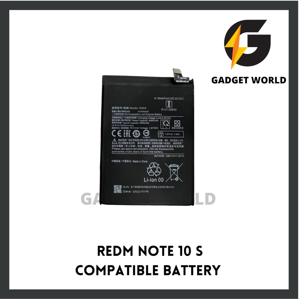 GADGET WORLD [ READY STOCK] Redm Xiaom Compatible Battery-REDM NOTE 2/3 ...