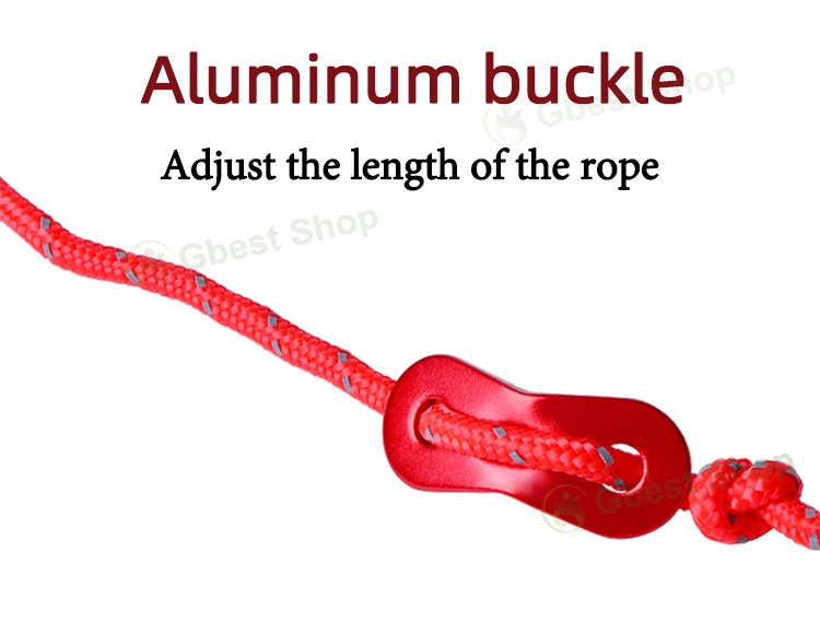 4M 8Pcs Tent Rope Camp Canopy Flysheet Guide Rope Metal Fitting Set ...