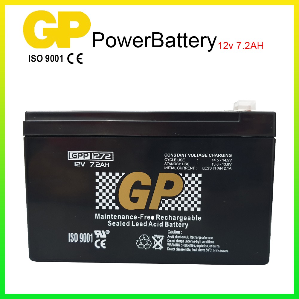 GENUINE GP 12V 7.2Ah BATTERY Rechargeable Sealed Lead Acid Battery ...