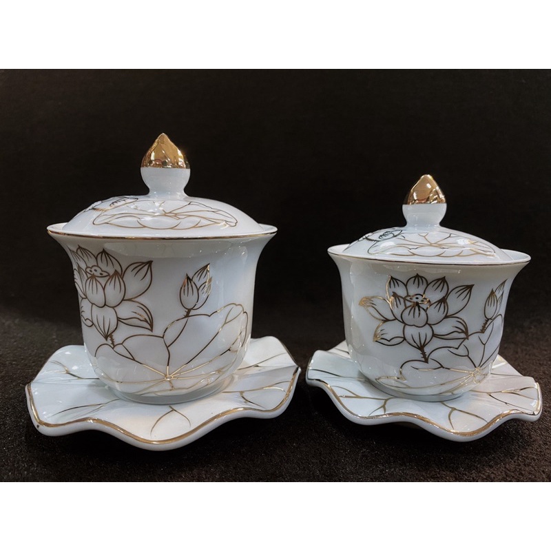 浮雕莲花供杯 圣水杯 佛前供杯 观音 佛祖 描金/彩色 Holy water cup | Shopee Malaysia
