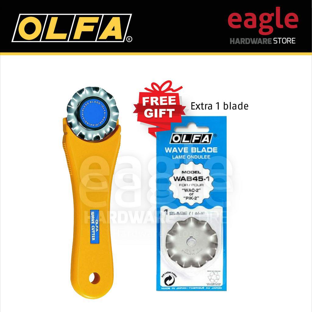 Olfa WAC-2 45mm Wave Cutter Free Olfa WAB45-1 Blades ( 1 Pc / Pack ...