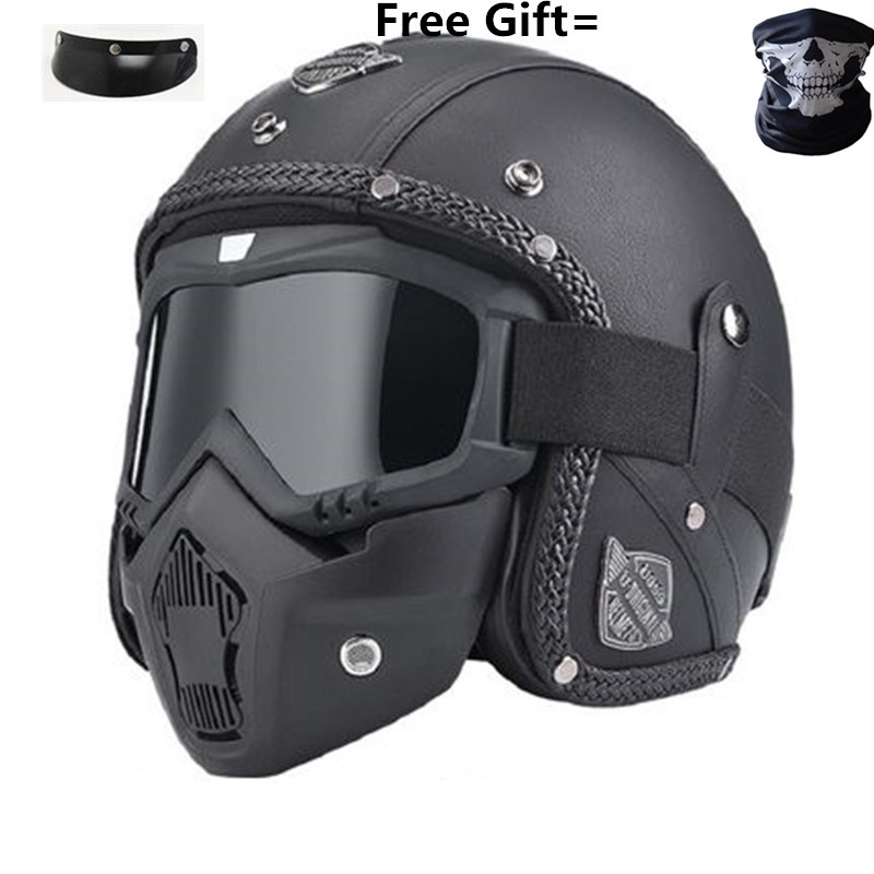 Professional Retro Motorcycle Helmet Goggle Mask Vintave Mask Open Face