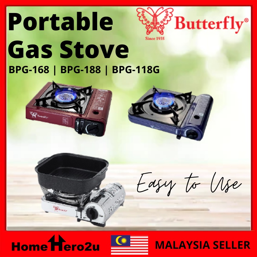 Butterfly Portable Single Gas Stove Cooker BPG188 BPG168 BPG118G SIRIM Homehero2u Shopee