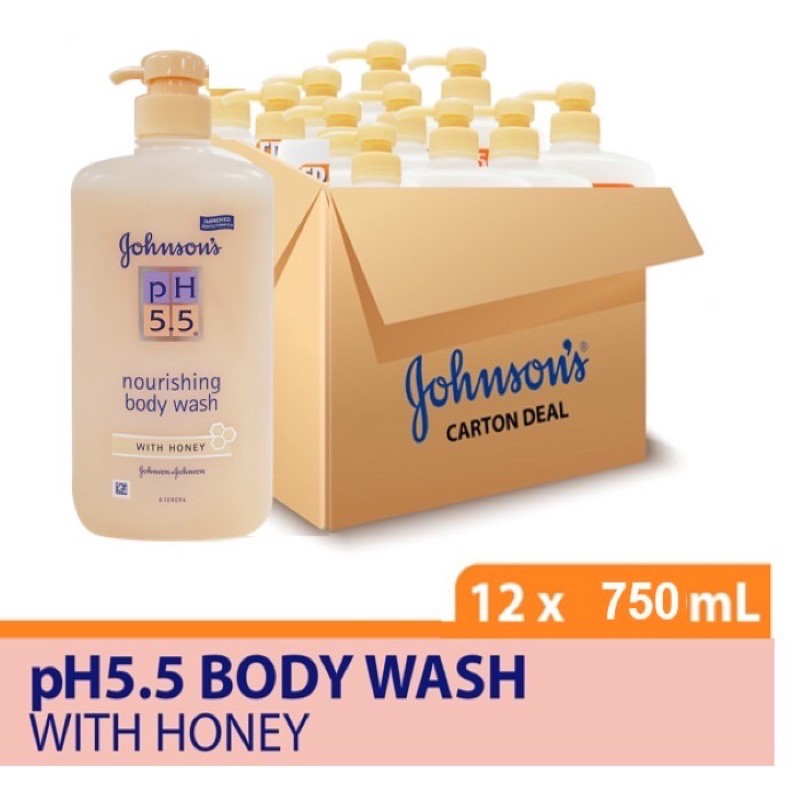 Johnson's PH5.5 Nourishing Body Wash With Honey (750ml x 12 units
