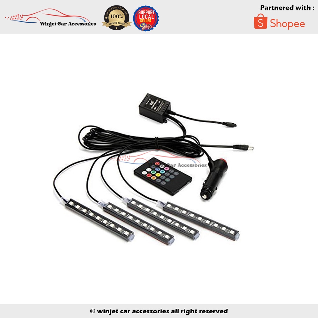 Tik Tok Automobile Interior Car Decor EL Wire Rope RGB Atmosphere Lamp