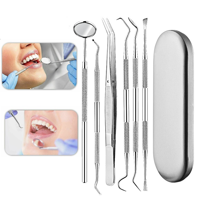 Stainless Dentist Tool Dental Mirror Sickle Tartar Scaler Teeth Pick ...
