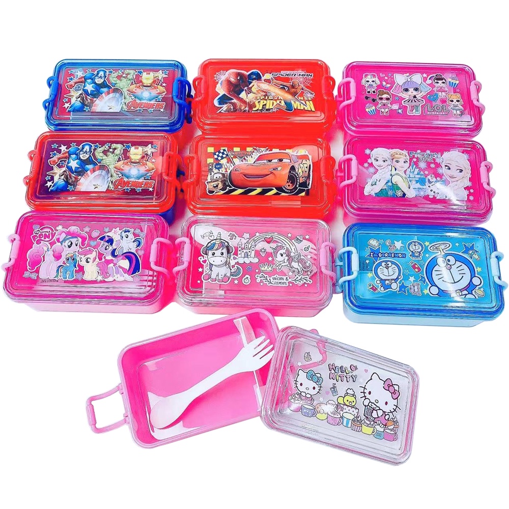 Children Cartoon Kids Lunch Box Bento Box Food Containers With Spoon