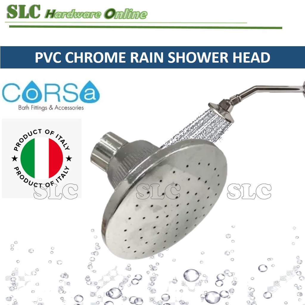 PVC Chrome Rain Shower Head / Shower Rose with Arm / Kepala Mandi Air