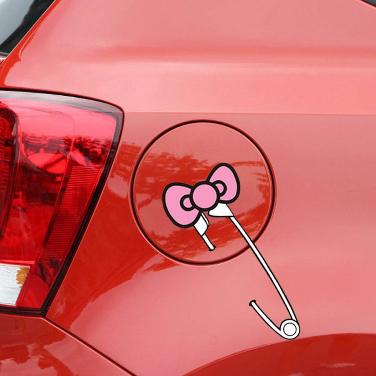 【Ready Stock!!】Hello Kitty Car Stickers Pin-shaped Bowknot Pink Lovely ...